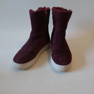 J/SLIDES Plum Ankle Boots with White Soles